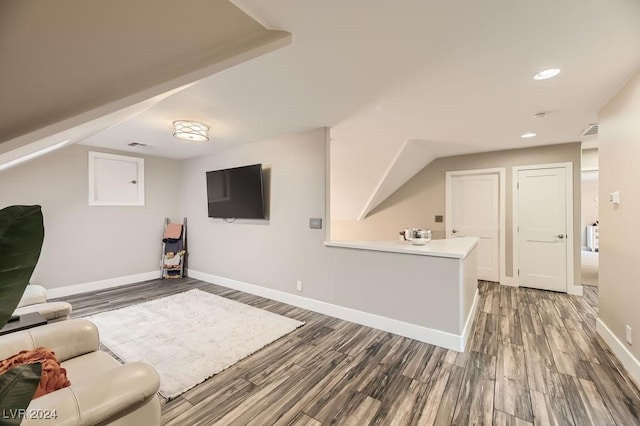 living room featuring hardwood / wood-style flooring