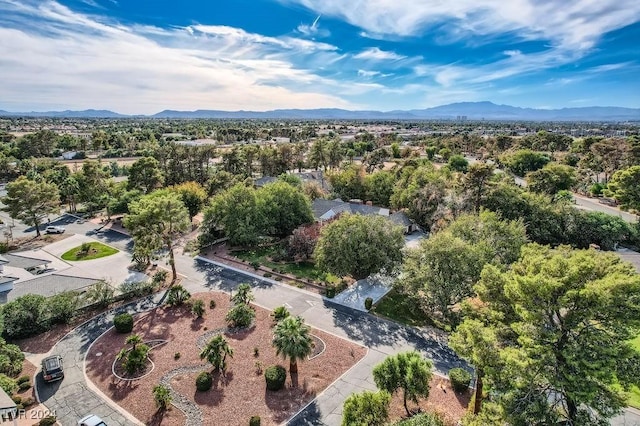 bird's eye view featuring a mountain view