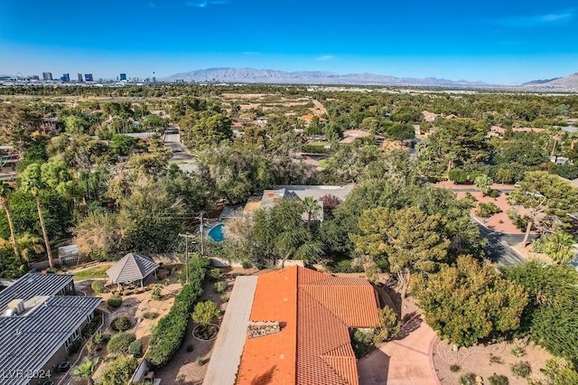 aerial view featuring a mountain view