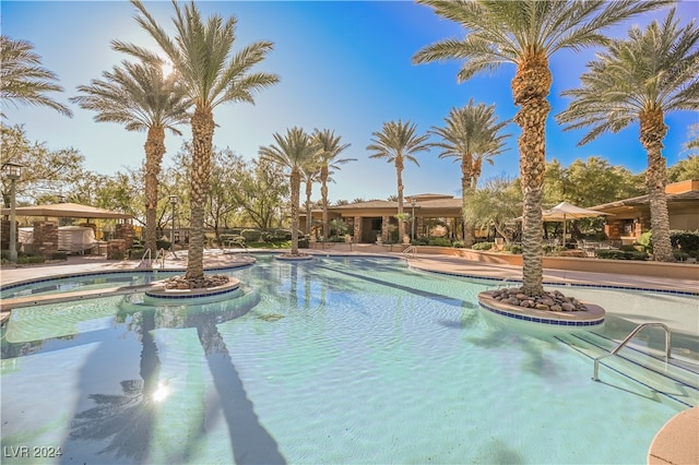 view of pool with a patio area