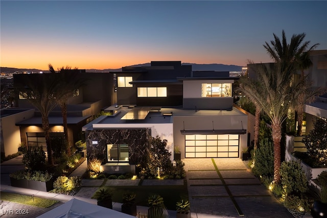 view of front of house with a garage