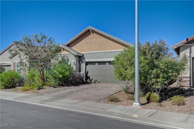 view of front of home featuring a garage