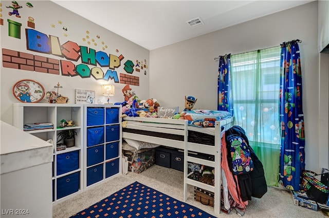 bedroom featuring carpet flooring