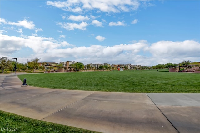 view of community with a lawn