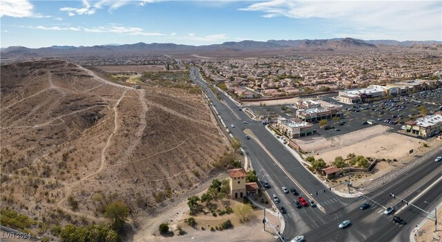 drone / aerial view with a mountain view