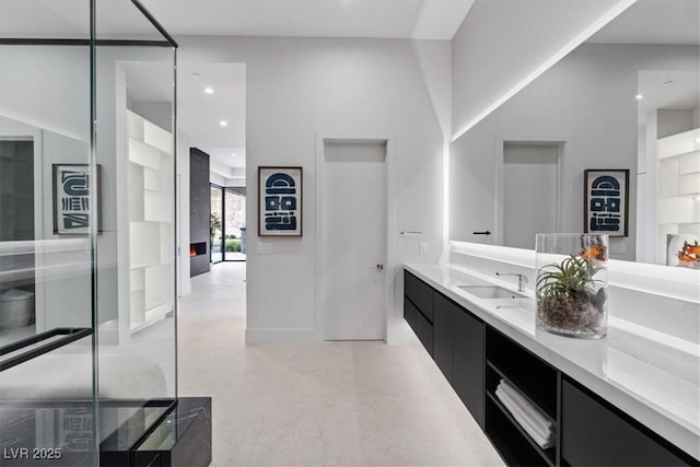 1 Olympia Canyon Way, Las Vegas, NV 89141 - bathroom featuring double vanity and recessed lighting