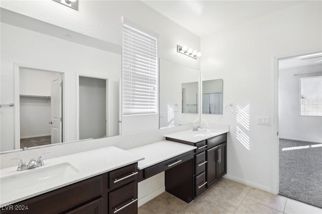 bathroom featuring vanity and tile patterned floors