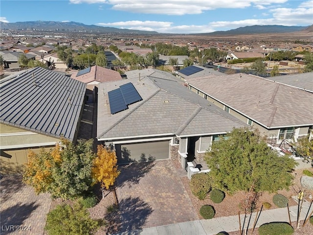 aerial view with a mountain view