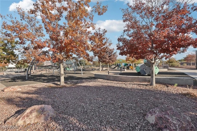 view of yard featuring a playground