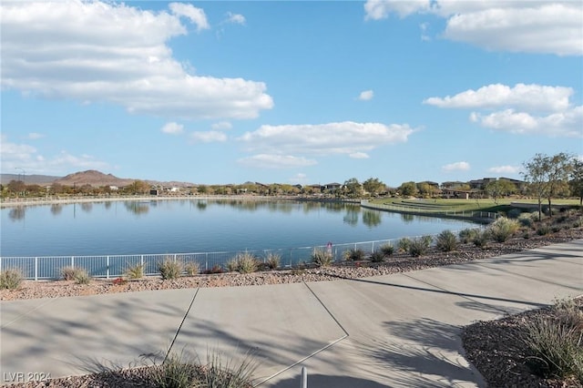 property view of water featuring a mountain view