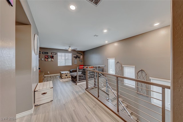 hall featuring light hardwood / wood-style floors