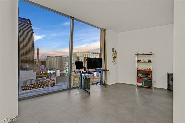 interior space featuring expansive windows