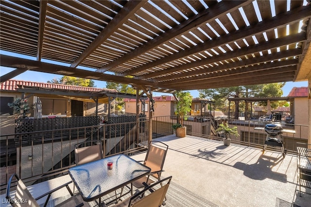 view of patio with a pergola