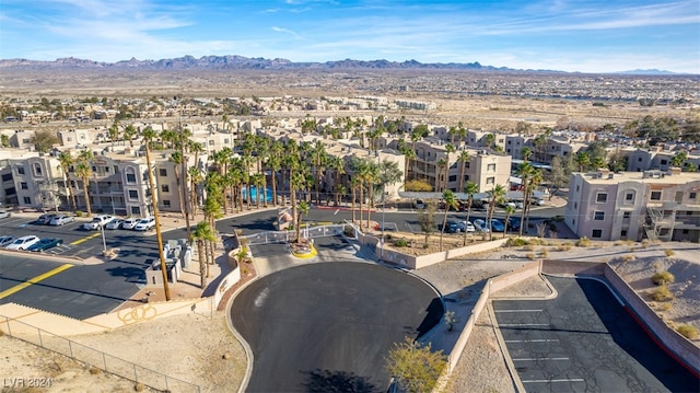 bird's eye view featuring a mountain view