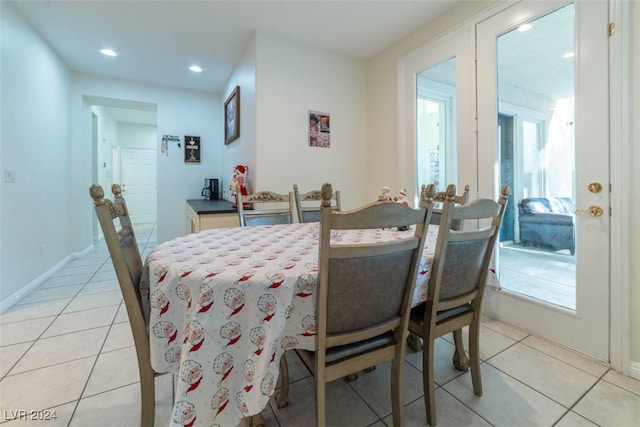 view of tiled dining space