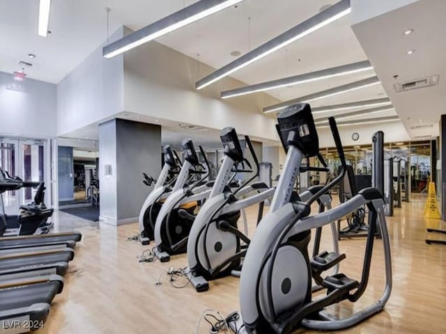 4525 Dean Martin Dr Unit 2704, Las Vegas, NV 89103 - workout area featuring wood finished floors