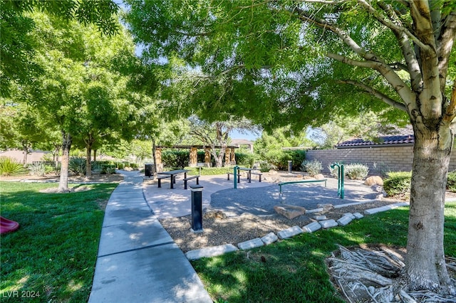 surrounding community featuring a yard and a gazebo