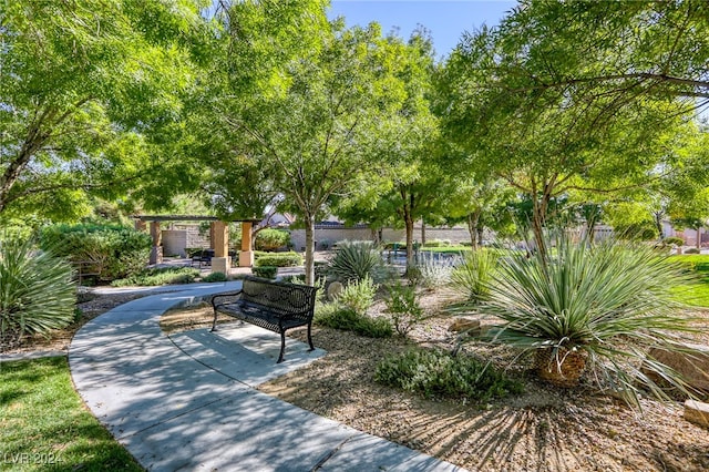 surrounding community with a patio area