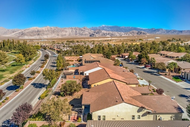 drone / aerial view with a mountain view