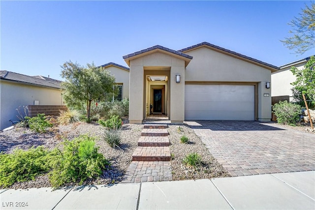 view of front of house with a garage