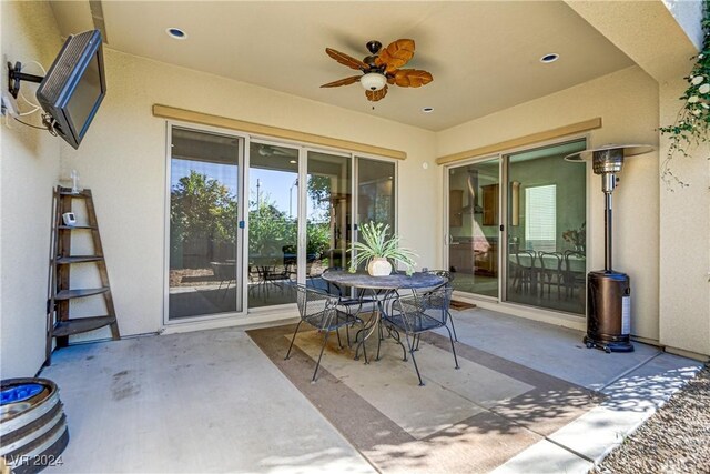 view of patio with ceiling fan