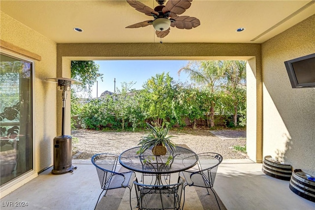 view of patio with ceiling fan