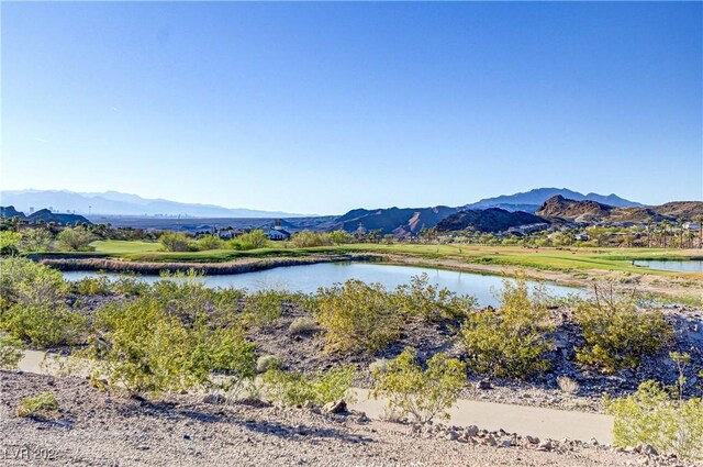 property view of mountains featuring a water view