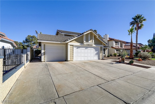 view of front of house with a garage