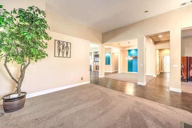 interior space featuring dark hardwood / wood-style flooring