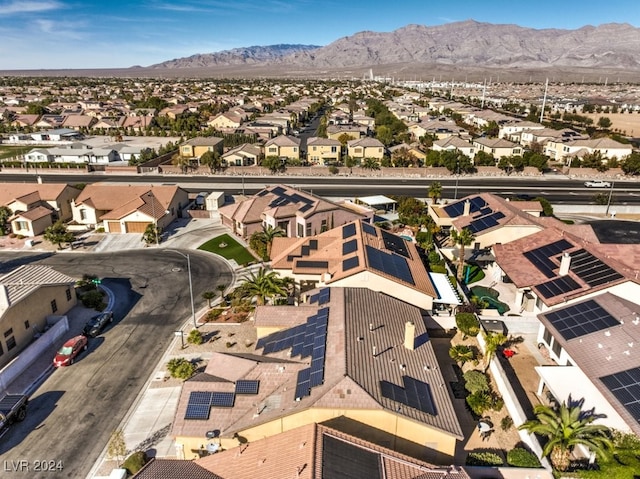 drone / aerial view with a mountain view