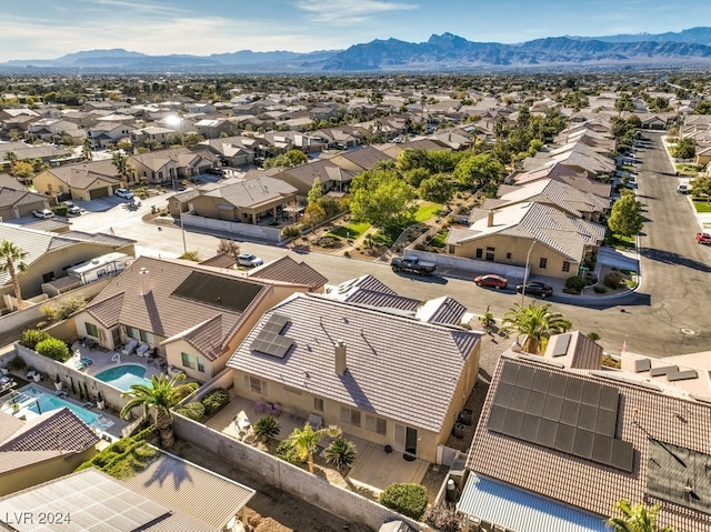 aerial view with a mountain view