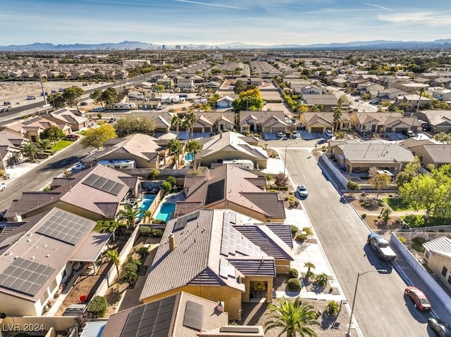 aerial view with a mountain view