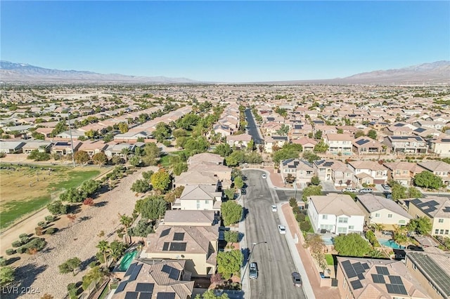 drone / aerial view with a mountain view