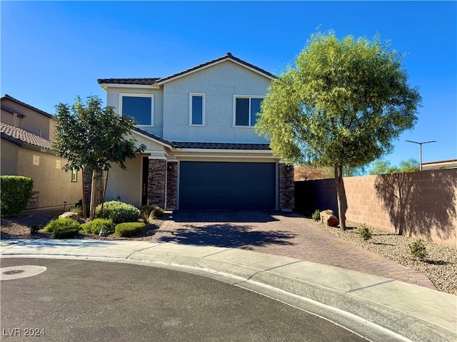 view of property with a garage