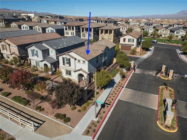 bird's eye view with a residential view