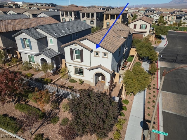 bird's eye view with a residential view