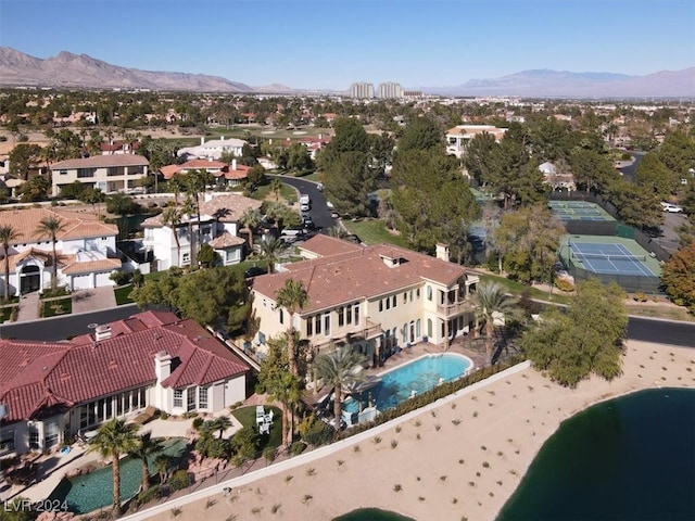 bird's eye view featuring a mountain view