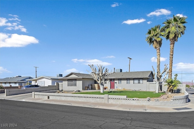 ranch-style home with a front yard