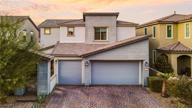 view of front facade with a garage