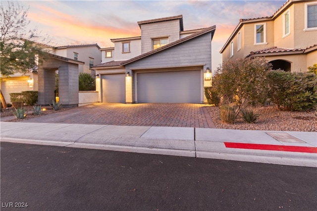 view of front facade with a garage