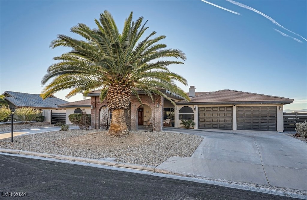 view of front of home with a garage