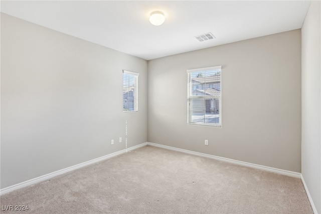 carpeted spare room featuring a wealth of natural light