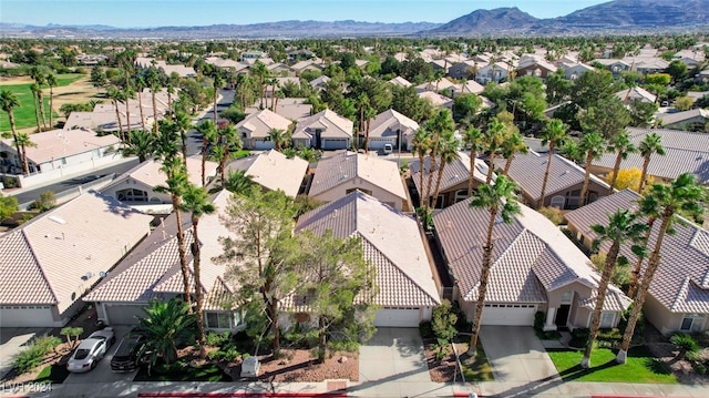 bird's eye view featuring a mountain view