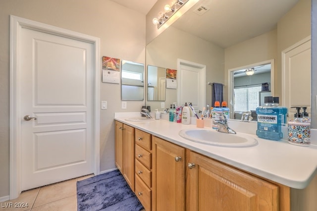 bathroom featuring vanity and tile patterned floors