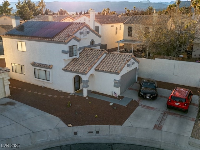 bird's eye view featuring a mountain view