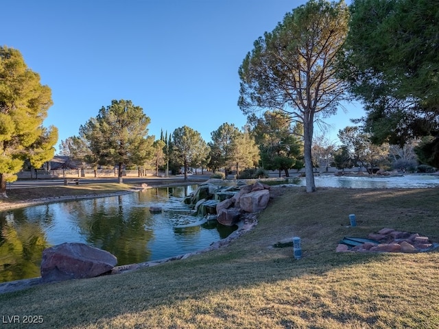 view of community featuring a lawn