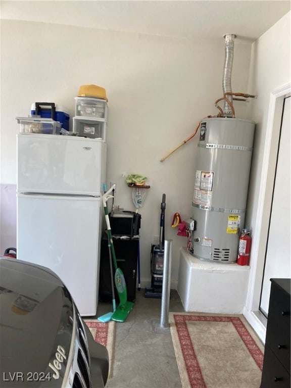 interior space featuring secured water heater