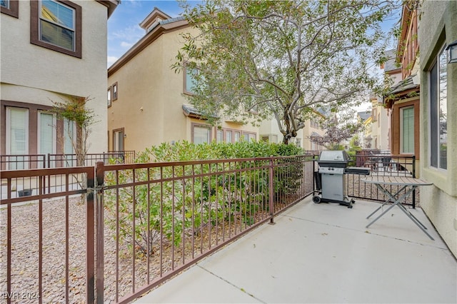 view of patio / terrace with a grill