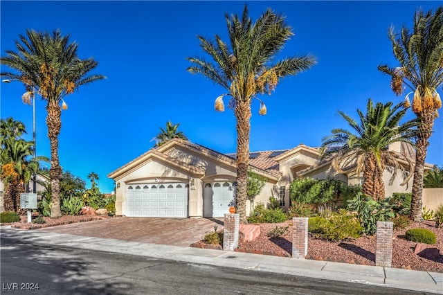 view of front of house with a garage