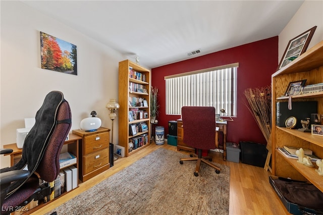 office featuring light wood-type flooring